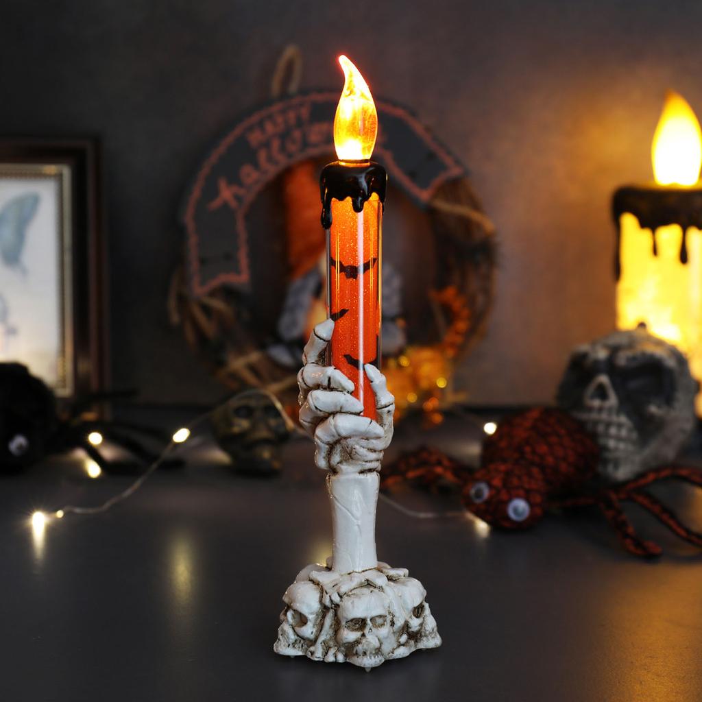 Halloween Hand Electronic Candle LED Light for Home Party Decoration Safe Indoor Battery Operated