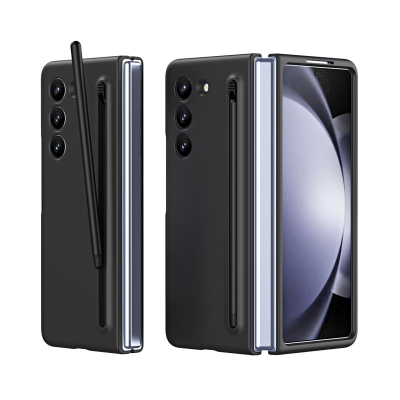 Voor Samsung Galaxy Z Fold 8 Ultra / 7 6 5 4 3 360 Volledig Schermbeschermer Gehard Glas Harde PC Vouwbare Cover Met Stylus Penhouder