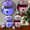 Christmas Glowing Snowman Ornaments Christmas Scarf Hat Snowman Decorations With Lights