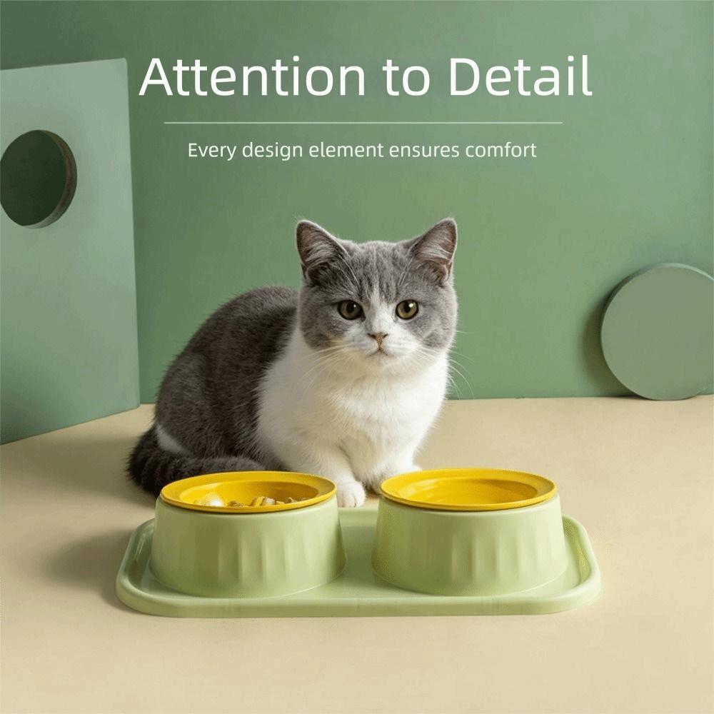 Ceramic Double Pet Bowl Anti-tip Pet Feeding Bowl Dog Bowl Double Pet Feeding Bowl Set Indoor