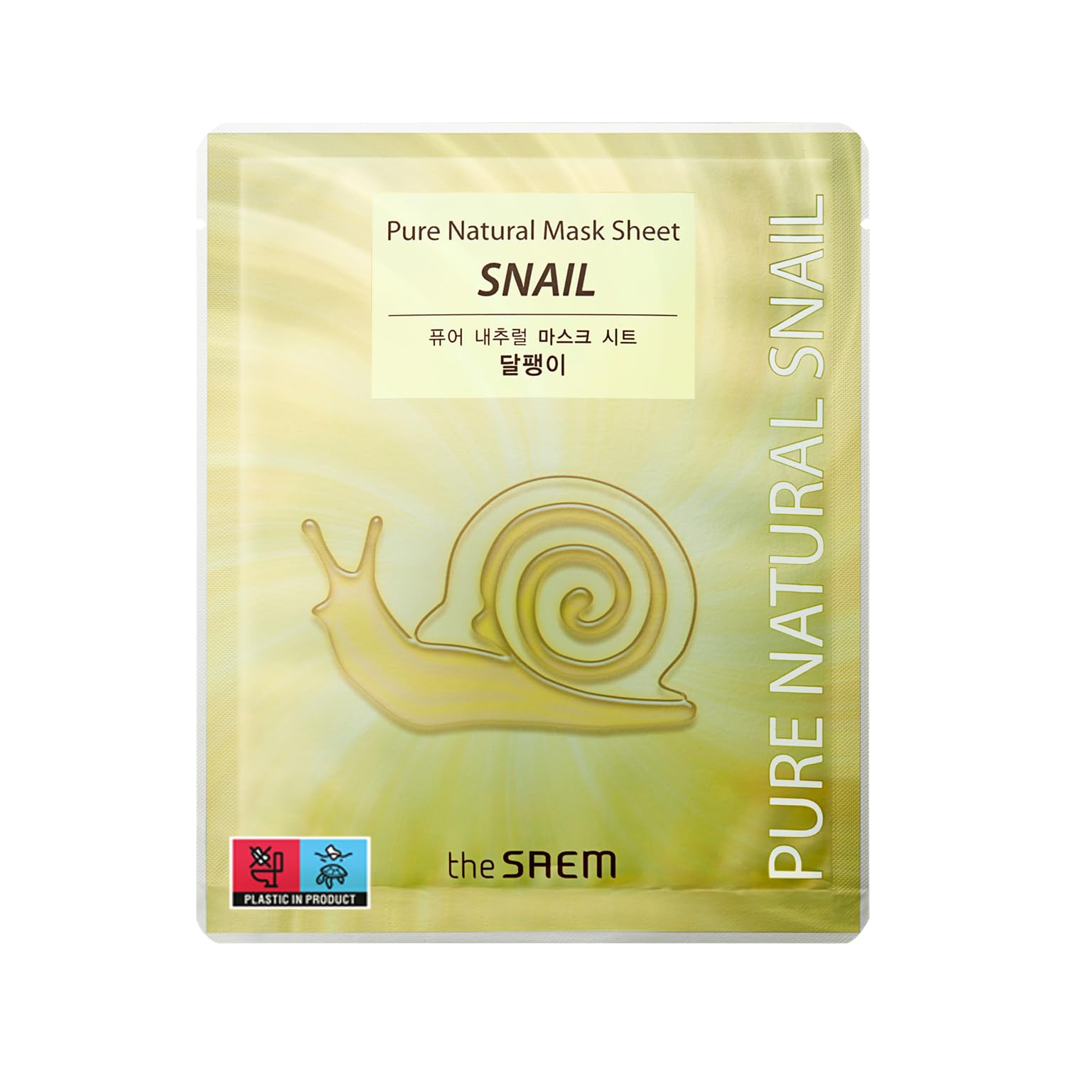 

The Saem Официальный Япония Чистая Натуральная Маска Лист Улитка 0070 Лицо Лицо Красота Корейская Косметика (1 лист) Упаковка, Маска, Маска, белый