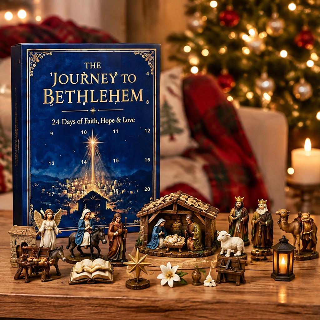 Nativity Countdown Calendar 2D Acrylic Mini Nativity Scene Ornaments Jesus Countdown Calendar Wall Decor for Window Door Wall