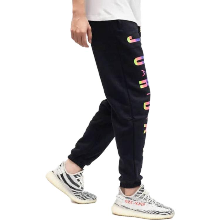 Jordan Sport DNA Fleece Joggers with Colorful Logo Weave Men Bottoms Black CU9147-010