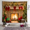 Home Decoration Christmas Tree Firepool Polyester Tapestry Background Cloth Is Suitable for Bedroom Living Room Tapiz