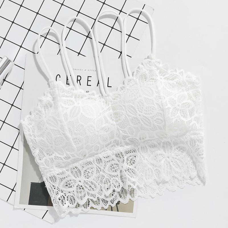 

мода новый кружевной нагрудный бандаж красивая спина анти-легкий топ-труба женские маленькие подтяжки массажная накладка на грудь жилет One size fits all белый