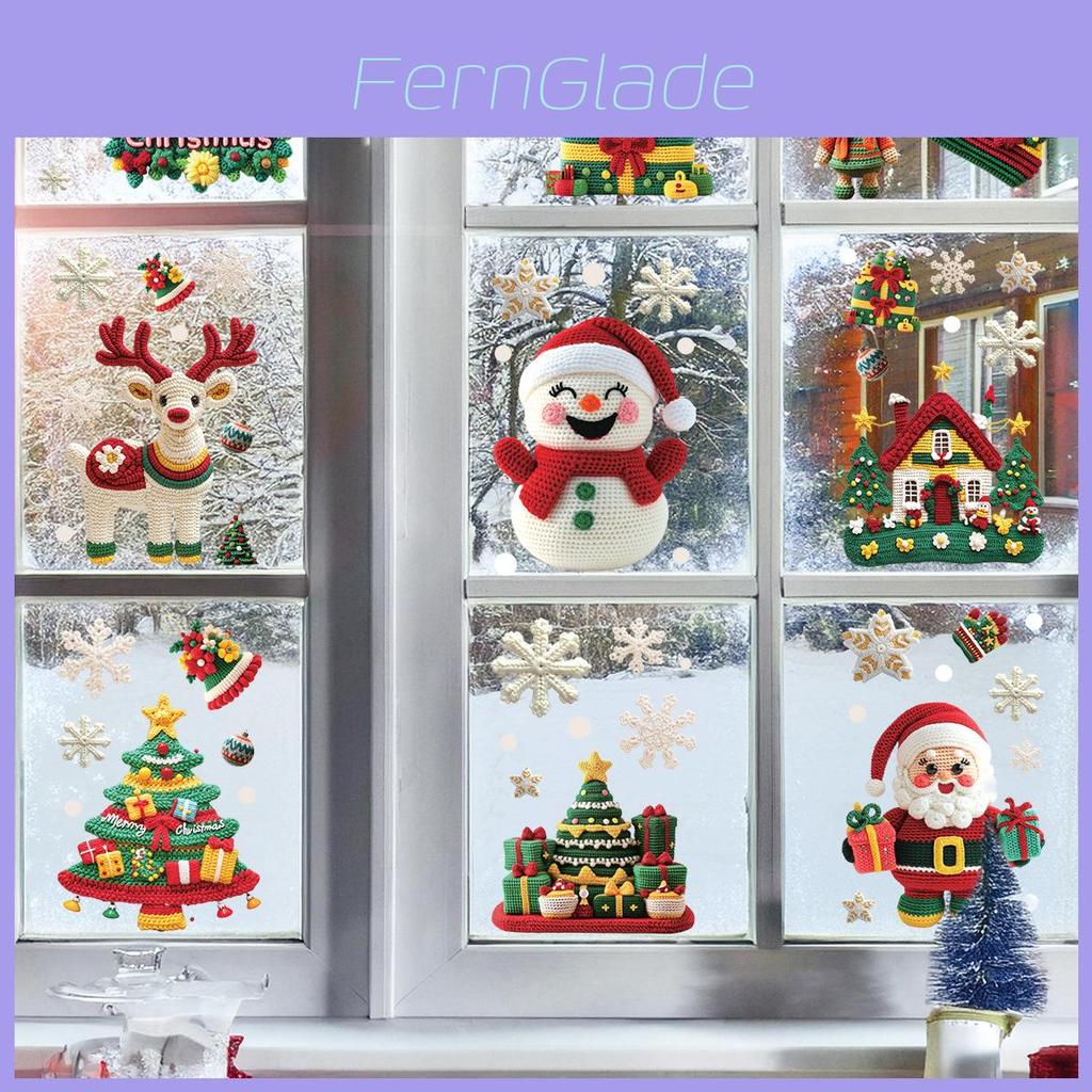 Christmas Static Cling Sticker Snowman Christmas Tree Decor Set For Holiday Window Decoration