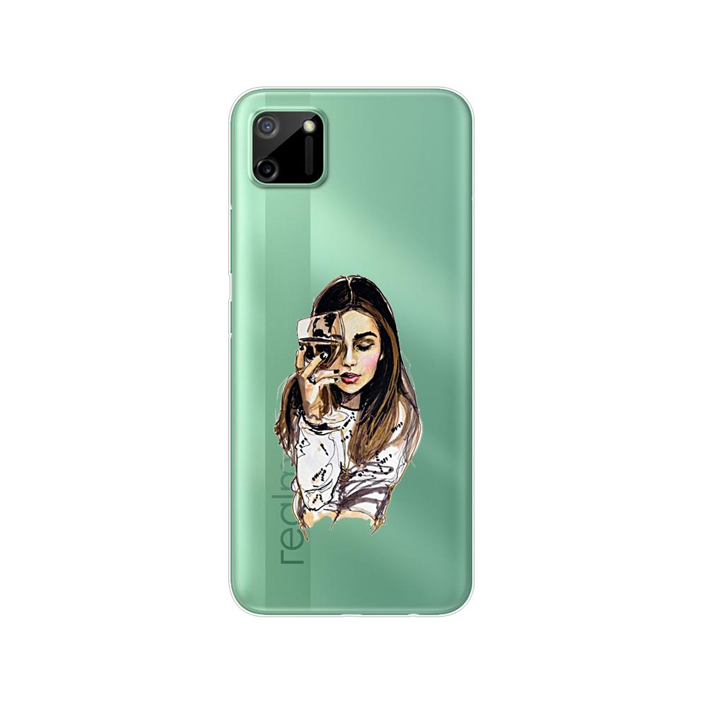 För Realme C11 2021 2020 Fodral TPU Silicon Back Cover Telefonfodral För OPPO RealmeC11 C 11 Soft Fodral RMX3231 RMX2185 stötfångare 6,5 tum