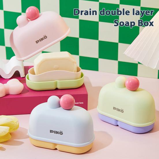 Cestovní pouzdro na mýdlo Držák Podnos na mýdlo ve tvaru dortu Dekorativní miska na mýdlo Přenosná nádoba na mýdlo pro kempování Tělocvičnu Koupelnu