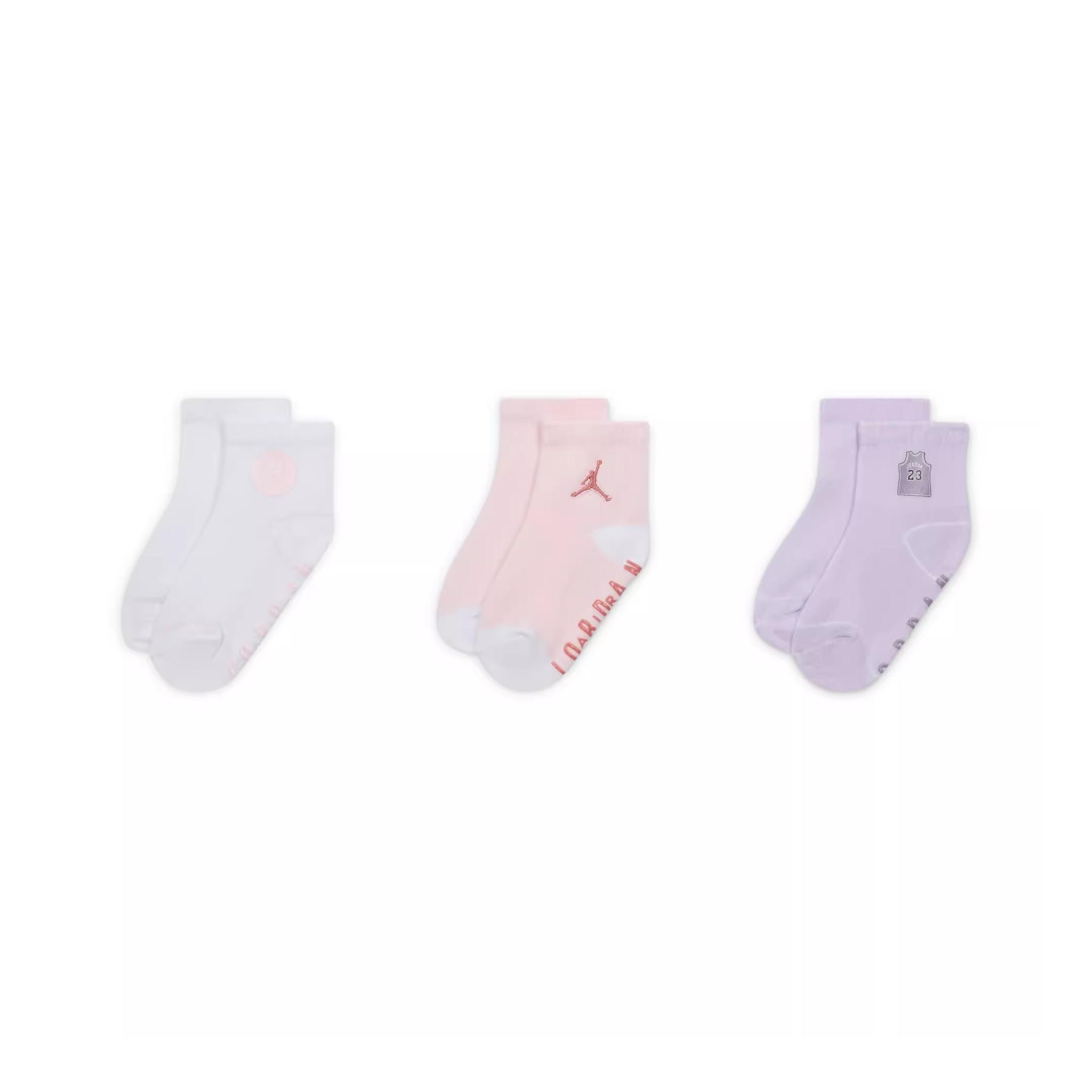 Jordan Kids Socks 3 Pack Washed Pink Kids HF2736-685 2-4