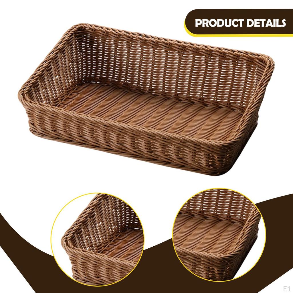 Fruit Basket Serving Tray Farmhouse Food Platter Decorative Woven Storage for Countertop