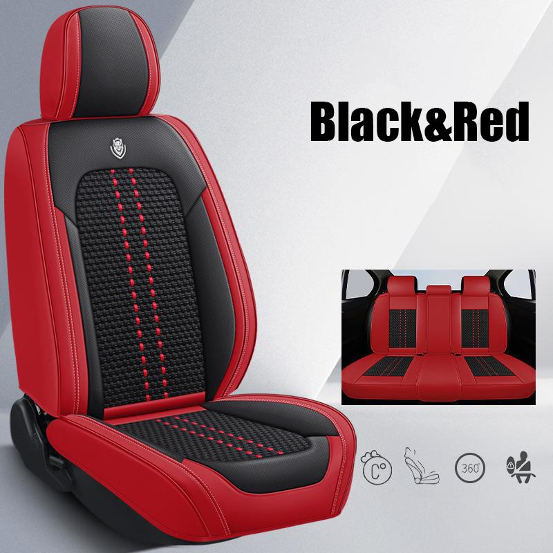 Автомобильная подушка, всесезонная универсальная закрытая кожаная автомобильная подушка, чехол на сиденье, ледяной шелк, летняя подушка, автомобильный чехол 1 set (5 seat)