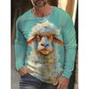 Fashion Animal Tiger Wolf Pattern 3D Printed Men's T-shirt Autumn New Men's Long Sleeves T-Shirt Casual Oversized Pullover  Tops