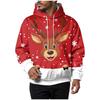 Men'S Fleece Lined Hooded Sweatshirt Christmas Festival Casual Fun Print Pocket Drawstring Alt Hoodies Plus Sized Autumn Tops