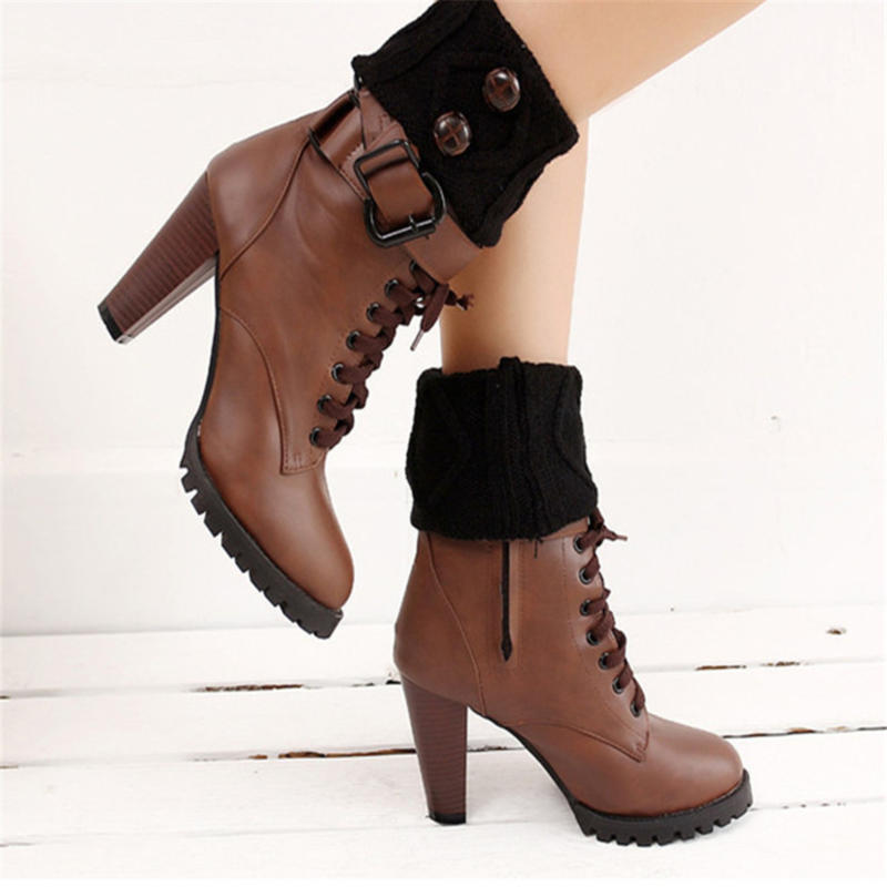 Women Winter Leg Warmers Lolita Sweet Girl Buttons Crochet Short Leg Warmers for Boot Lady Boot Knee High Boots