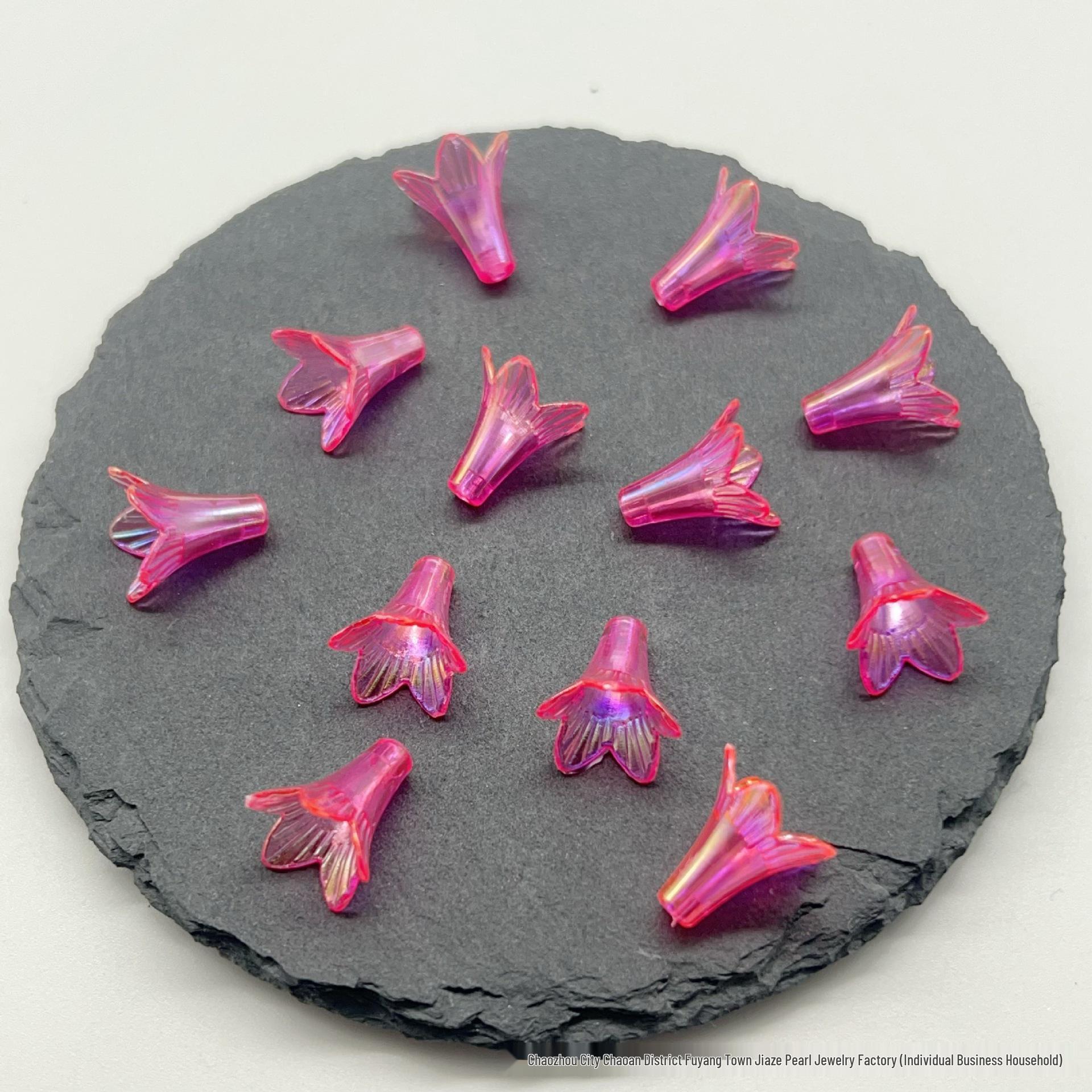 Переливающиеся акриловые бусины в форме цветка ипомеи для DIY-украшений и поделок 23*25mm Trumpet Flower (approx. 520 pcs)