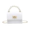 Crocodile Print PVC Jelly Crossbody Bag for Kids with Pearl Accent