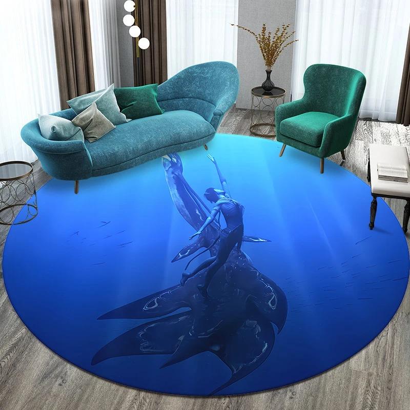 Disney Film The Avatar Printed Round Floor Mat Bedroom Living Room Sofa Chair Kitchen Door Carpet Decor Non-slip Rug