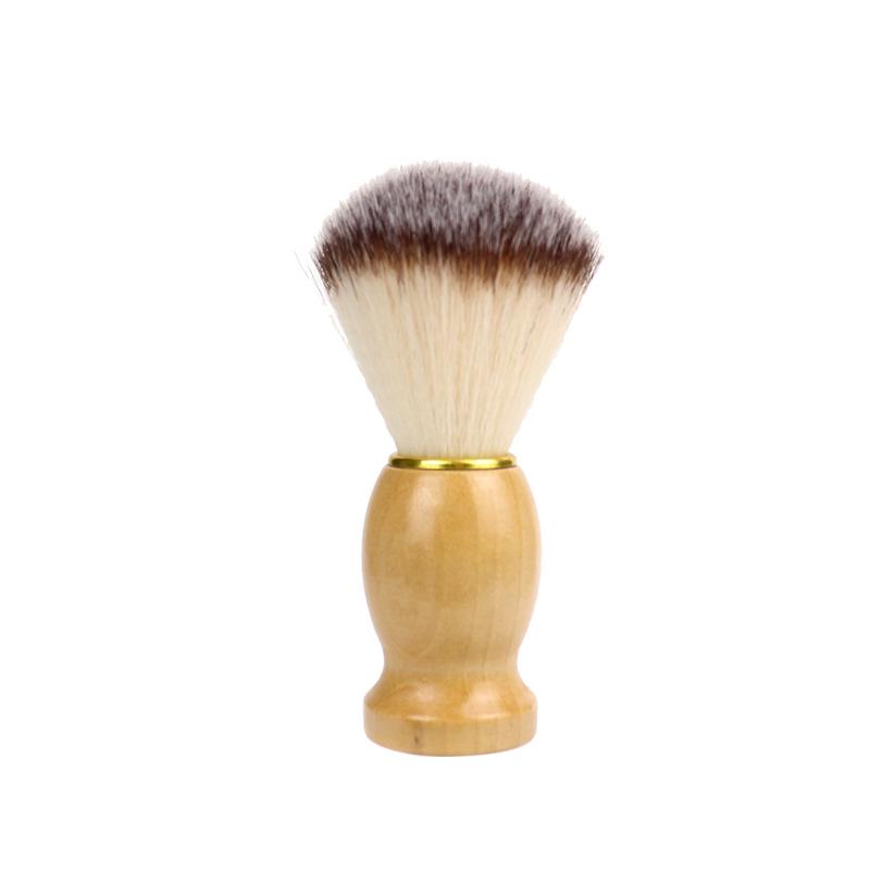 Perie de Barbă pentru Bărbați cu Mâner de Lemn și Peri Moi de Nailon – Ras, Spălarea Feței, Uz Casnic, Curățare Barber.