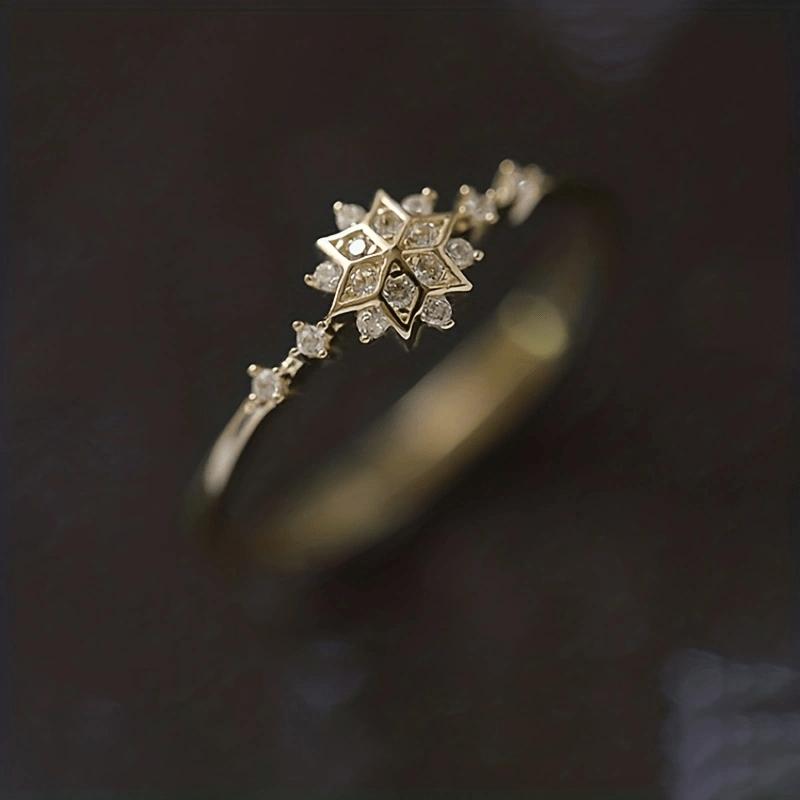 Classic 925 Silver Snowflake Ring Women s Geometric Valentine s Day Gift Jewelry 6