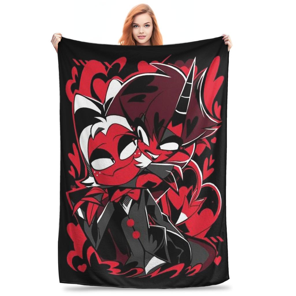 Flannel Throw Blanket Helluva Boss Stolas Animated Horror Musical Warm Blankets Soft Bedding for Bed Living Room Picnic Sofa