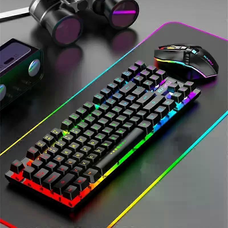 2.4G Wireless Gamer Keyboard And Mouse Set RGB Gaming Keyboard Backlight Gamer Kit 87 Key Charging Keyboard For Computer Pc