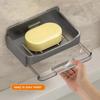 Bathroom Soap Holder Free-Punching Wall Mounted Soap Sponge Holder Organizer Double Drainage Soap Dish Bathroom Accessories