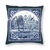 Dutch Blue Delft Vintage Boats Print Throw Pillow Cover Polyester Cushions for Sofa Funny Cushion Covers