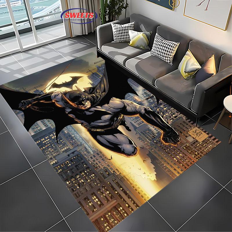 Koberec s motivem Batmana DC č. 3 Nové vydání!Protiskluzová Zvuková Izolace, Koberec do Obývacího Pokoje, Dětské Ložnice, Kancelářských Prostor, Odolná Rohož