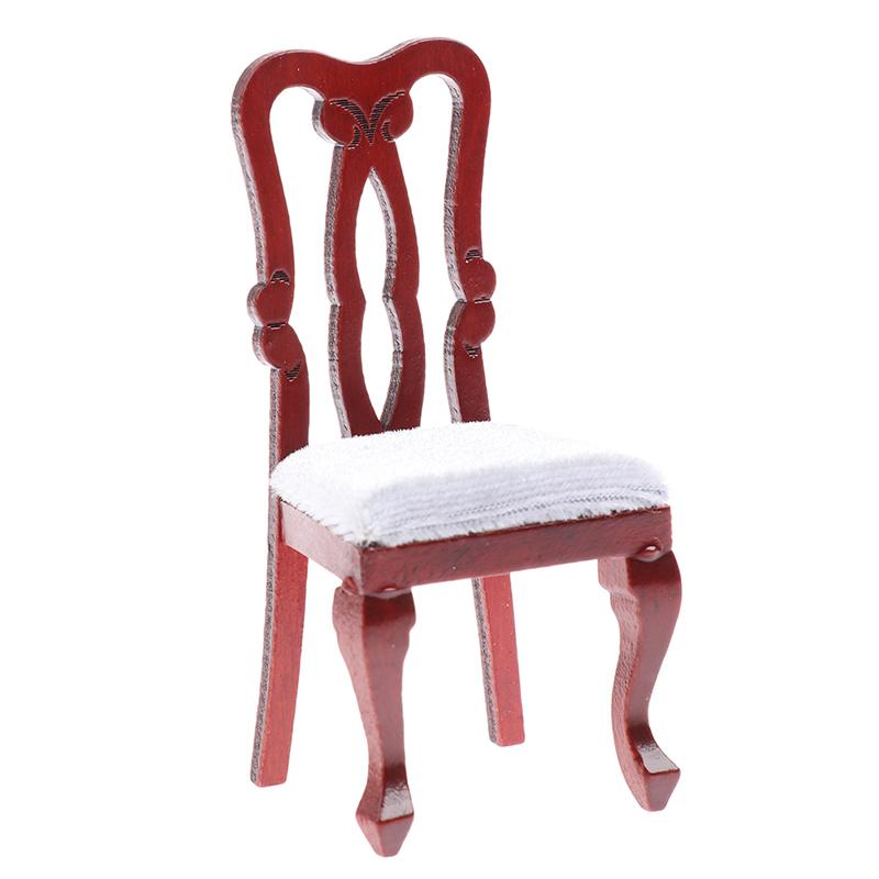 Dollhouse Armchairs Doll House Furniture Miniature Wood Chairs Mini Rocking Chair High Chair Model Furniture Decor Accessories