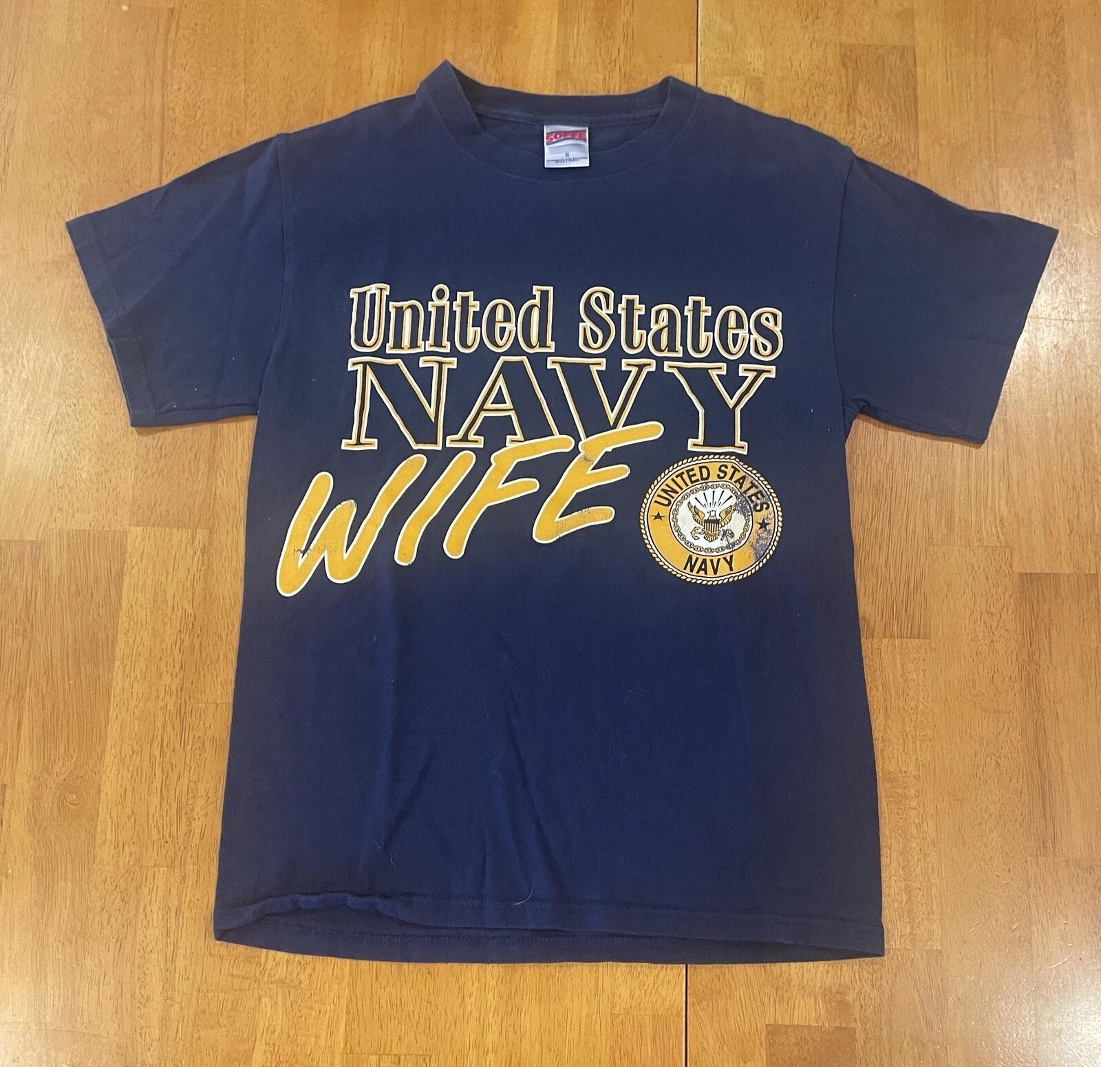 Vintage Womens United States Navy Wife Shirt Small Soffe M