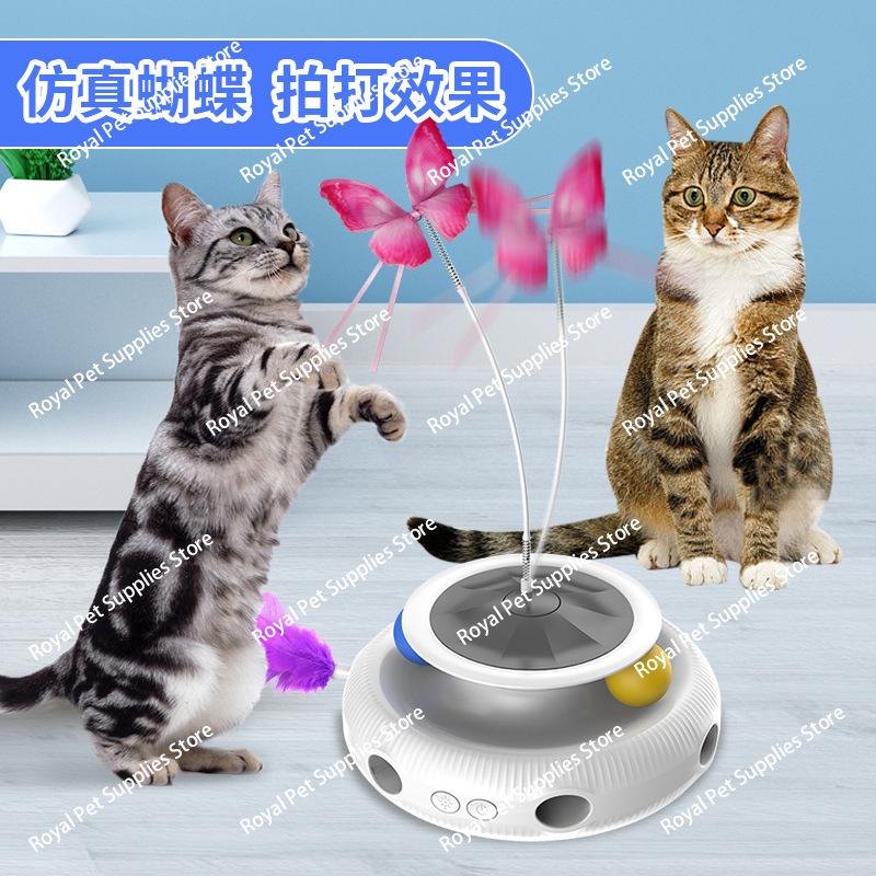 New Multi-functional Electric Cat Toy Self-hi To Relieve Boredom Automatic Intelligent Cat Teaser Cat Turntable To Tease Cats