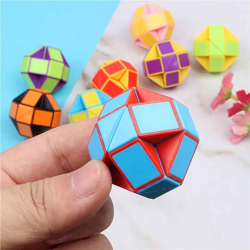 12/30Pcs Puzzle Folding Snake Ruler Puzzle Cube Educational Toys for Kids Birthday Party Favors Goodie Bags Filler School Reward