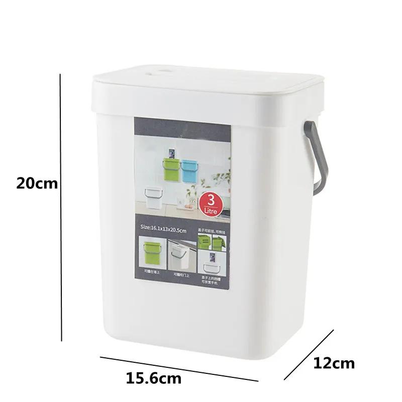 Wall Mounted Hanging Trash Bin for Home Kitchen Cabinet Door with Lid Kitchen Trashs Bin Garbage Cans Counter Bins Trash Can