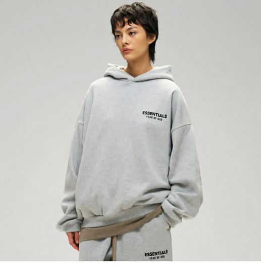 FOG Essentials HHH Unisex Fleecegefütterter Schwerer Kapuzenpullover - Amerikanischer Stil Herbst/Winter Freizeitkleidung