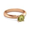 Solitär 0,25 Karat Brillant Peridot 925 Sterlingsilber Roségold Vermeil Versprechensring