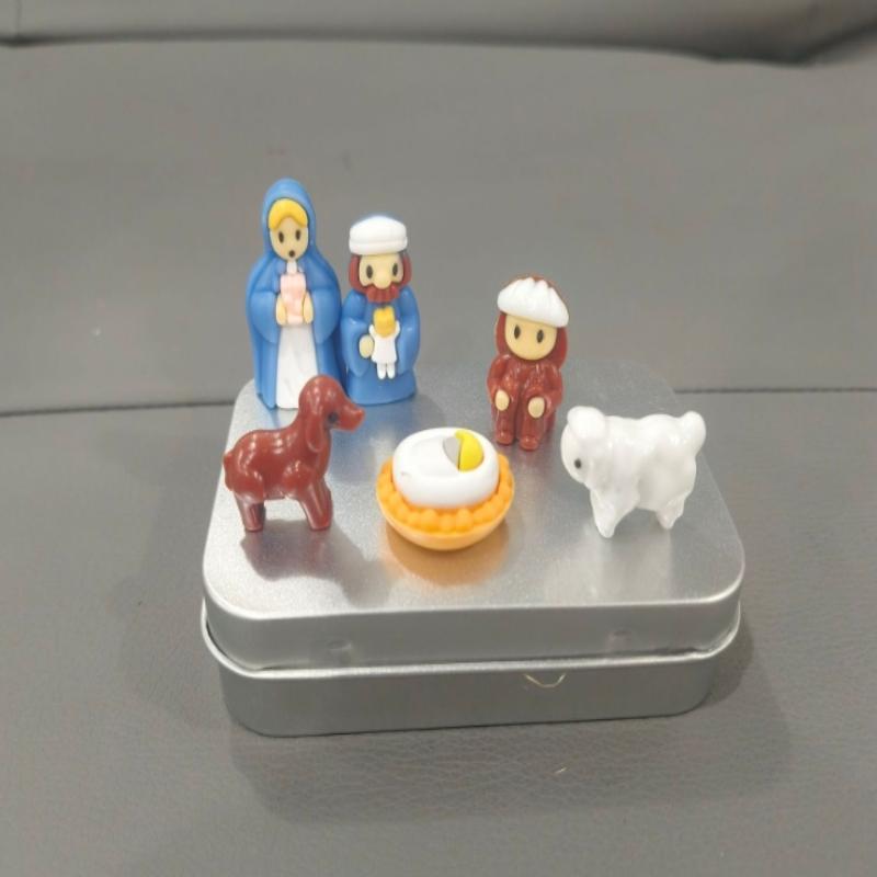 Resin Nativity Scene Statue Jesus Home Office Cafe Room Studio Table Ornament Christian Religion Decor Acrylic Figurine