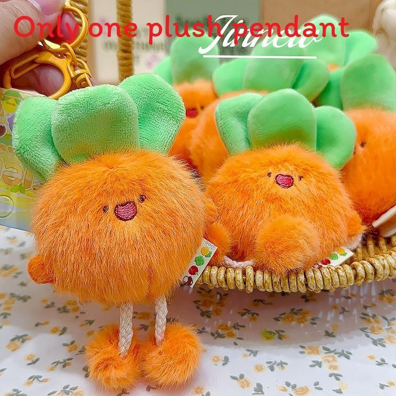 Carrots Corn Mushrooms Cartoon Plush Keychain Vegetable Cord School Bags Gift