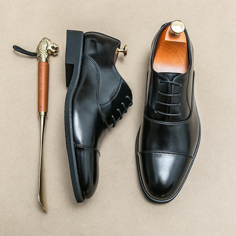 Fashion New Men Dress Shoes Luxury Brand Business Leather Shoes for Mens Comfortable Pointed Social Shoe Male Black Casual Wedding Shoes