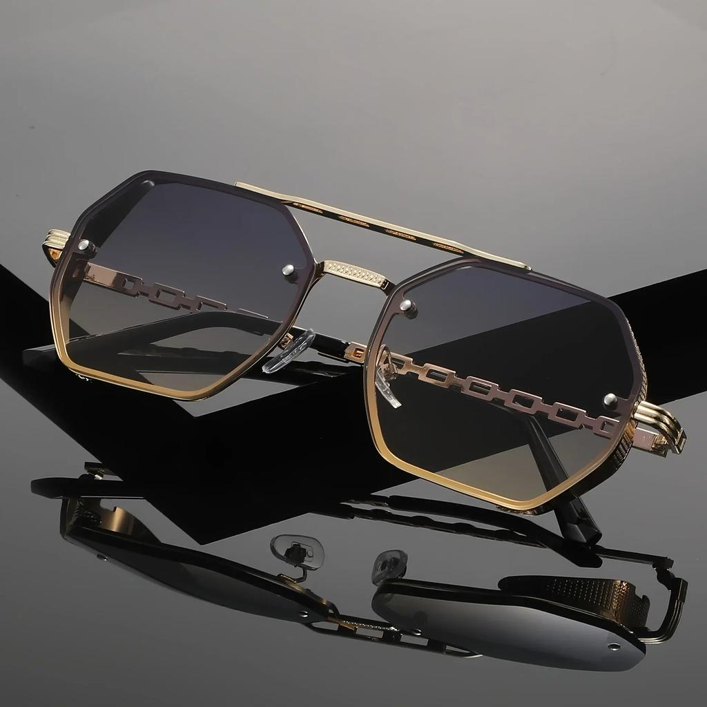 Outdoor Geometric Punk Square Sunglasses Women Men Cool Gradient Sun Glasses Mirror Black Colors Designer Brand Fashion