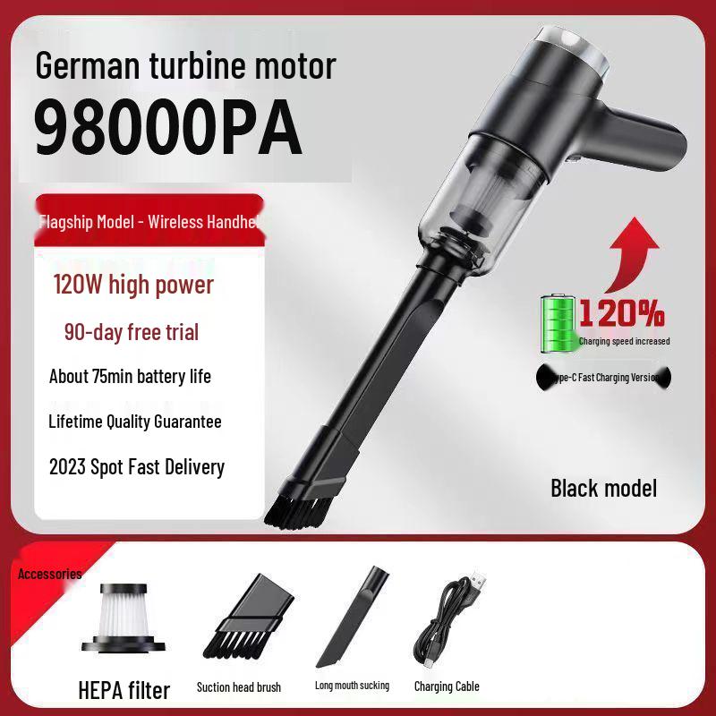 

Dual-Use Handheld Vacuum Cleaner for Home and Car - Blower & Suction, Wireless Charging, Compact Design, Free Shipping Blow + Suck + Extract Combo [Home + Car]