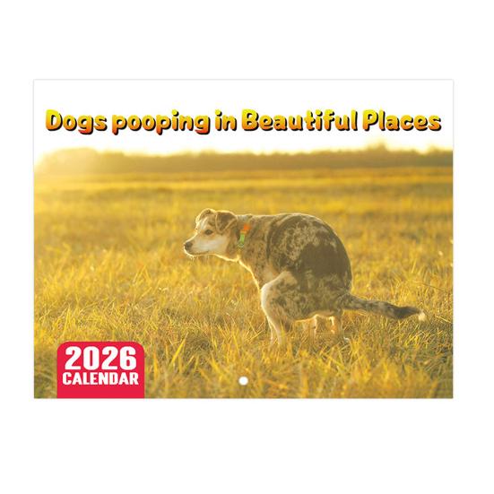 2026 Wall Calendar Dog Pooping/Angry Cat Calendar January 2026 - December 2026