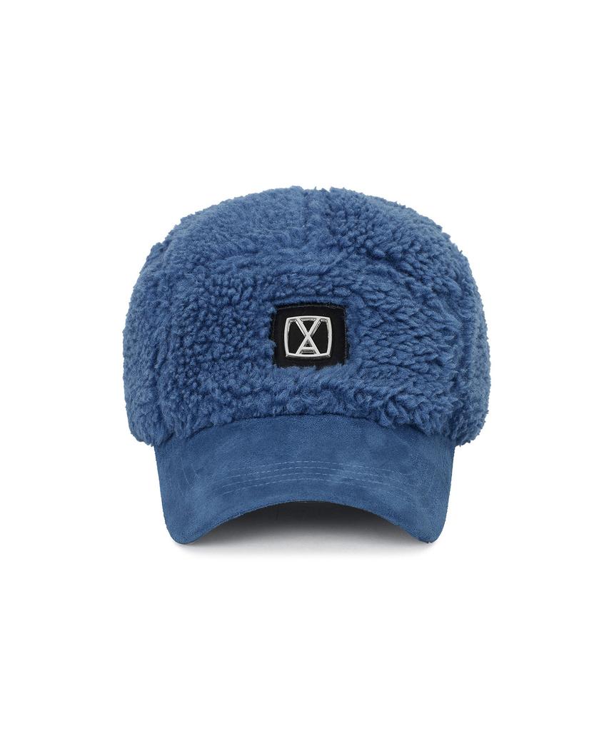 Bajal Va Square Studded Fleece Camp Cap Navy