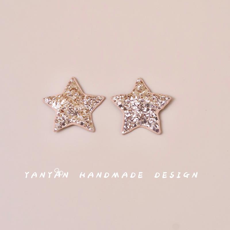 Korean Cute Glitter Star & Heart Hair Clip for Girls 1 Set
