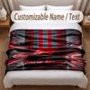 F1 Printed Flannel Blanket Custom Name Text Soft Warm Throw For Bedroom Holiday Gift
