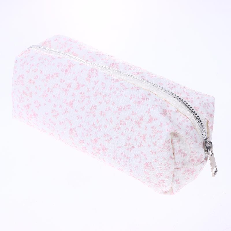 

1 шт. Пенал большой вместимости розовый с мелким цветочным узором, ручная сумка для ручек, косметичка, портативный подарок для офиса, школы, подростка 1pcs