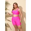 New Split Fat Woman Sports Swimsuit Women's Large Size Nylon Solid Color European and American Conservative Tanki