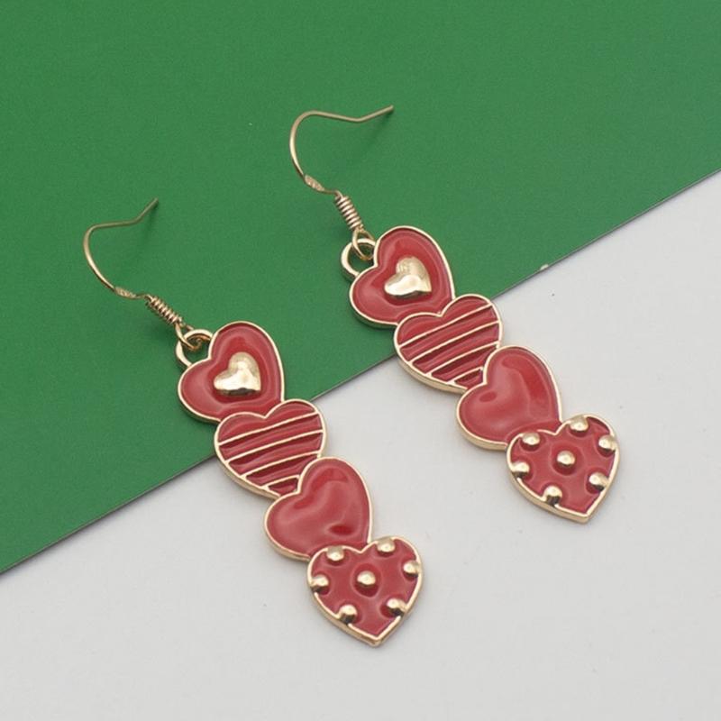 Temperament Pendant Earring Sweet Cool  Love Heart Charm Earrings Y2K Style Small Hoop Earrings Fashion Jewelry