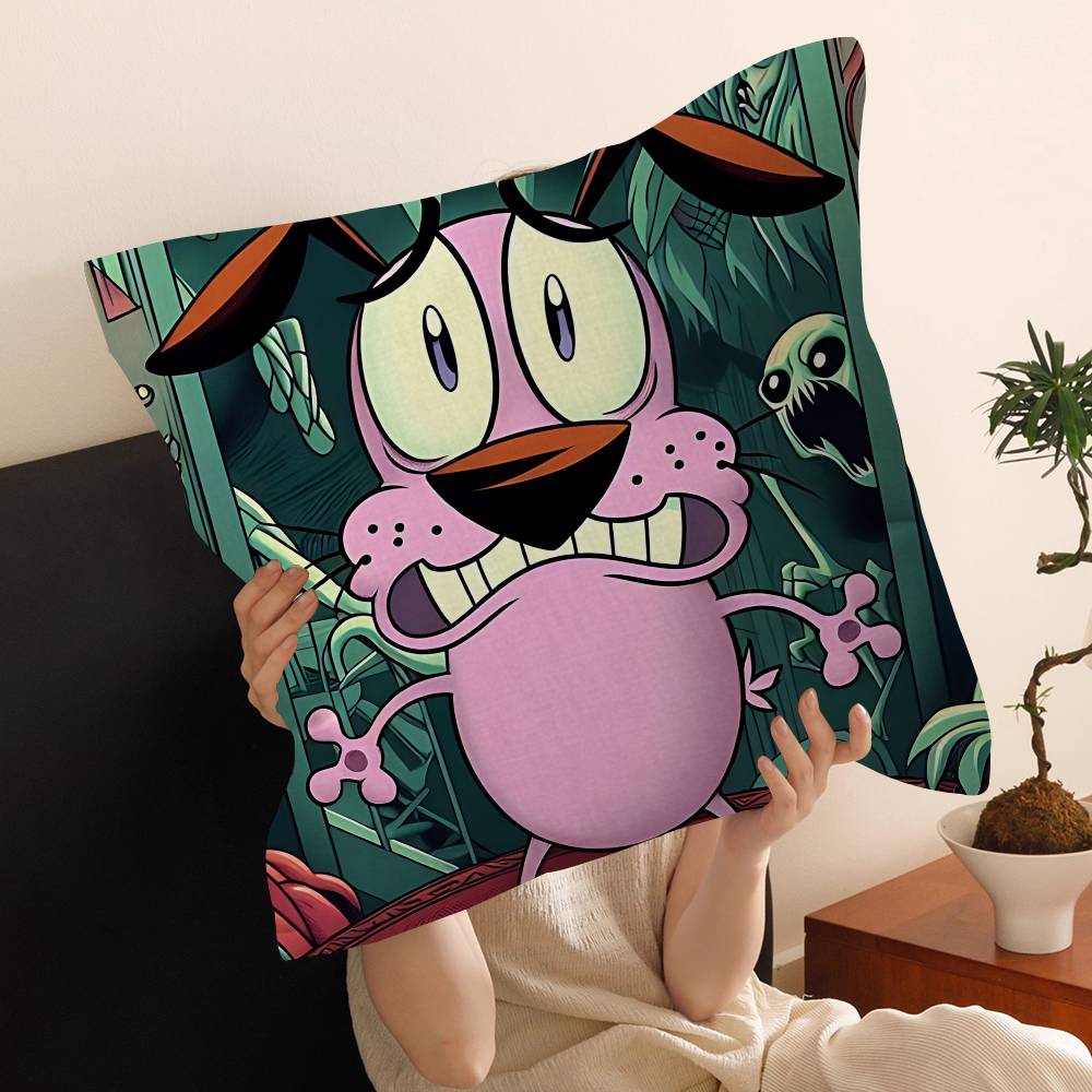 Cartoons C-Courage The Cowardly Dog Cushion Cover Decorative Pillow Sofa Home Decor Case Pillow Cases