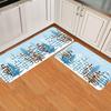 Merry Christmas Blue Xmas Tree Plaid Kitchen Mat Entrance Non-slip Door Mat Bedroom Balcony Hallway Rugs Christmas Decorations