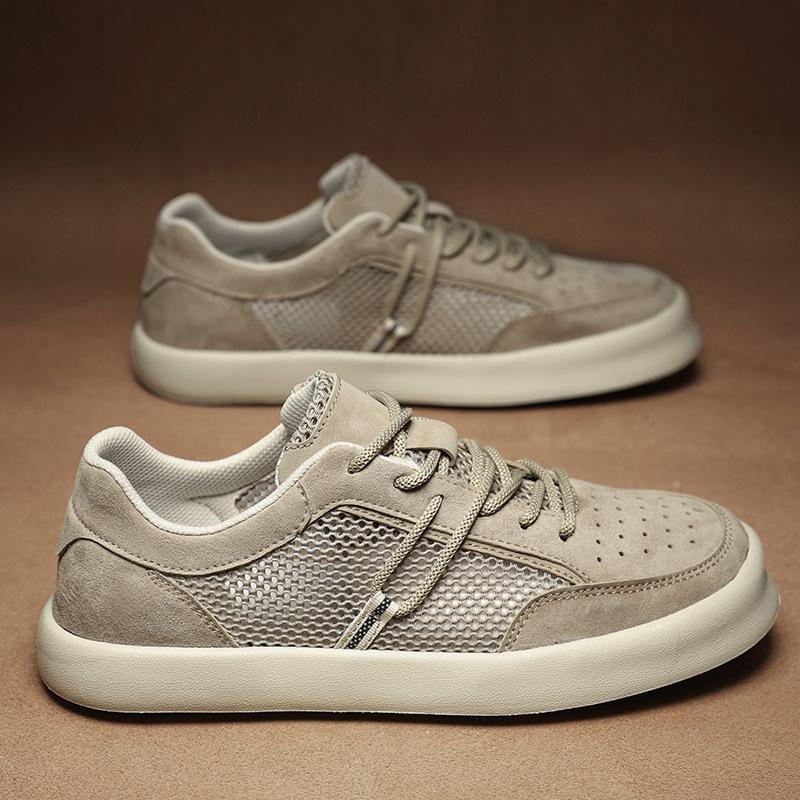 Summer high-end quality design breathable mesh board shoes men's hollow single mesh comfortable trendy shoes casual versatile factory hair